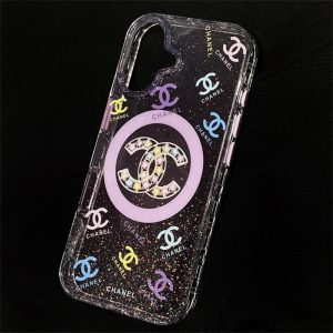 iphone17/17proケース chanelパロディ グリップ 付き iphone16プロマックス ケース スマホケース 可愛い ブランド magsafe ケース かわいい iphone ケース ラメ グリッター