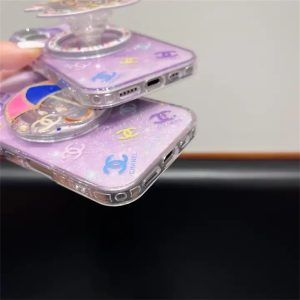 iphone17/17proケース chanelパロディ グリップ 付き iphone16プロマックス ケース スマホケース 可愛い ブランド magsafe ケース かわいい iphone ケース ラメ グリッター