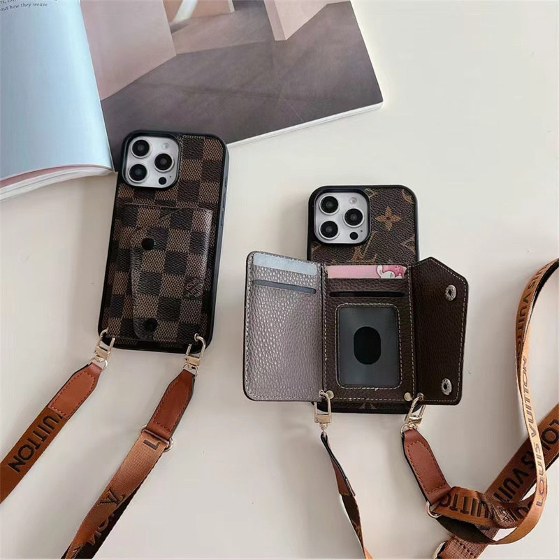 ショルダーストラップで両手を自由にできる★ハイブラ風iPhoneショルダーケース ショルダーストラップで両手を自由にできる★ハイブラ風iPhoneショルダーケース