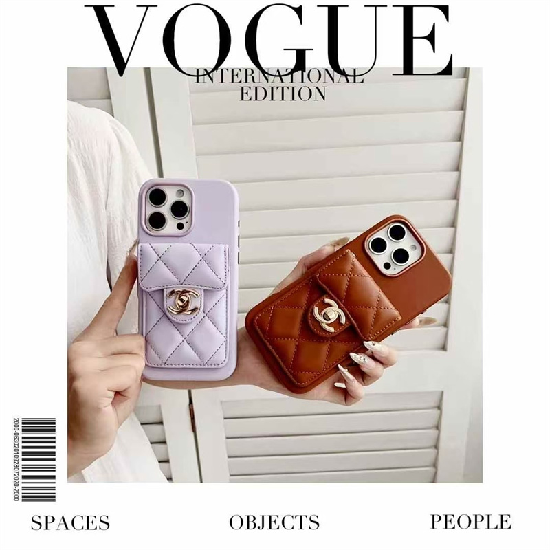 iphone17air/16plus ケース ショルダー ブランド chanel パロディ iphone17/16 ケース iphone15/15plus ケース レザー ブランド マトラッセ iphone14/13 ケース スマホケース 背面収納 iphone ケース 肩掛け ブランド
