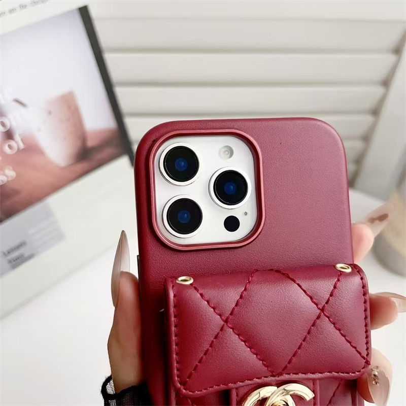 iphone17air/16plus ケース ショルダー ブランド chanel パロディ iphone17/16 ケース iphone15/15plus ケース レザー ブランド マトラッセ iphone14/13 ケース スマホケース 背面収納 iphone ケース 肩掛け ブランド