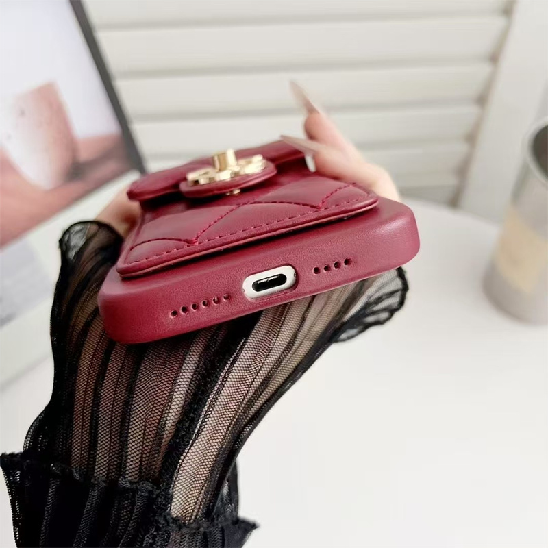 iphone17air/16plus ケース ショルダー ブランド chanel パロディ iphone17/16 ケース iphone15/15plus ケース レザー ブランド マトラッセ iphone14/13 ケース スマホケース 背面収納 iphone ケース 肩掛け ブランド