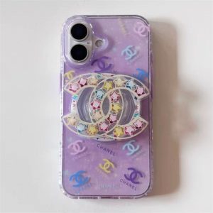 iphone17/17proケース chanelパロディ グリップ 付き iphone16プロマックス ケース スマホケース 可愛い ブランド magsafe ケース かわいい iphone ケース ラメ グリッター