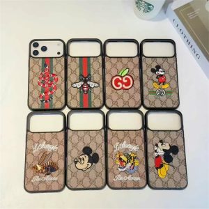 iphone17/16 ケース グッチ iphone17pro ケース ミッキー iphone17promax/16pro ケース gg キャンバス iphone15/14/13 ケース ブランド 可愛い スマホケース お 揃い ブランド gucci 蜂