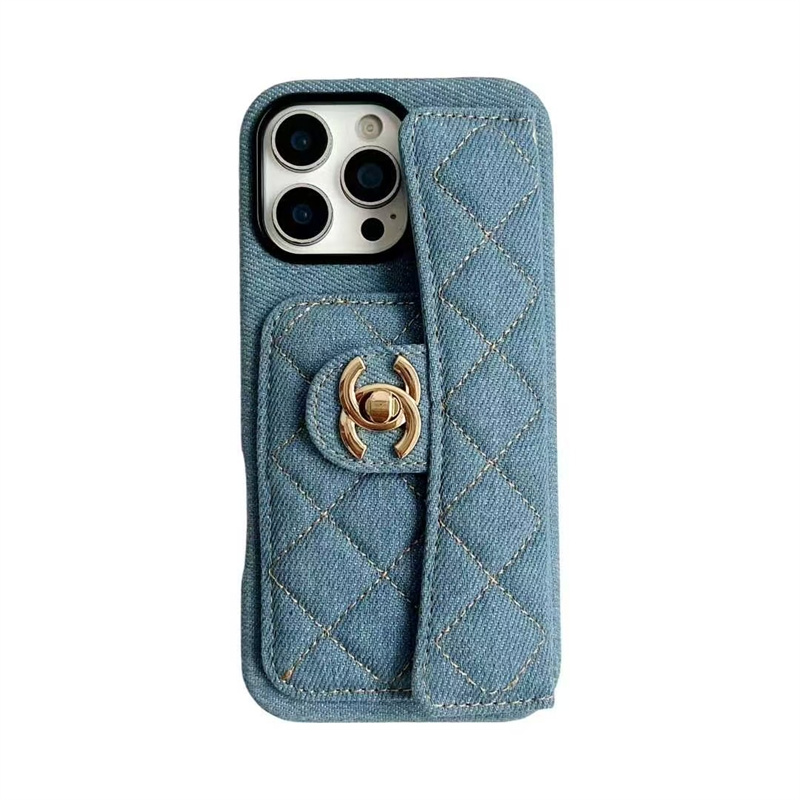 シャネル iphone17/17pro ケース デニム iphone16/16plus ケース 背面 ポケット ブランド chanel パロディ iphone15/14/13 ケース アイ フォン ケース 布