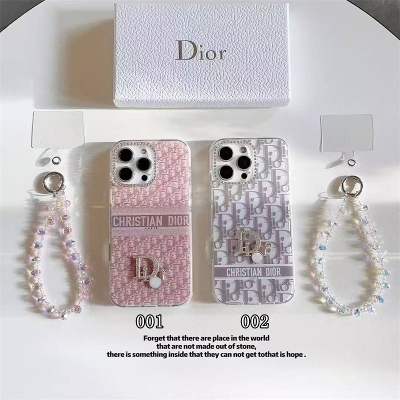 ストラップ付き ピンク DIOR iPhone 16 Pro Maxケース ディオール 携帯 ケース iphone16/16promax ケース ハイブランド