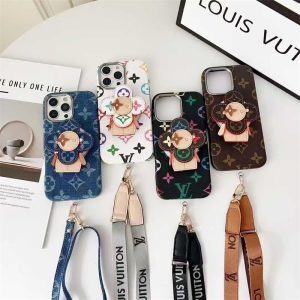 iphone17 ショルダー ケース ハイブランド ルイヴィトン iphone17air ケース iphone17pro/16pro ケース magsafe 対応 ヴィヴィエンヌ グリップ 付き スマホショルダー ハイブランド