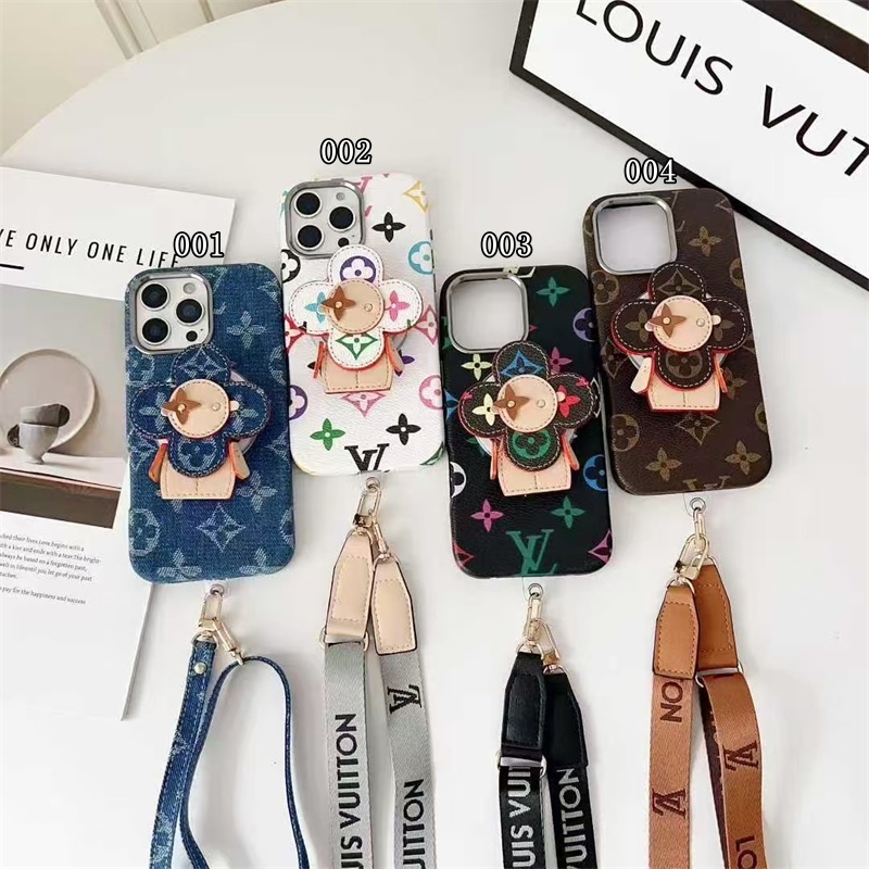 iphone17 ショルダー ケース ハイブランド ルイヴィトン iphone16 ケース iphone17pro/16pro ケース magsafe 対応 ヴィヴィエンヌ グリップ 付き スマホショルダー ハイブランド