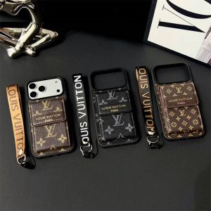 ルイ ヴィトン スマホケース iphone17/17pro カード ケース 付き iphone16/16pro ケース ストラップ 付き iphone15/15pro max ケースブランド iphoneケース 背面収納 ブランド