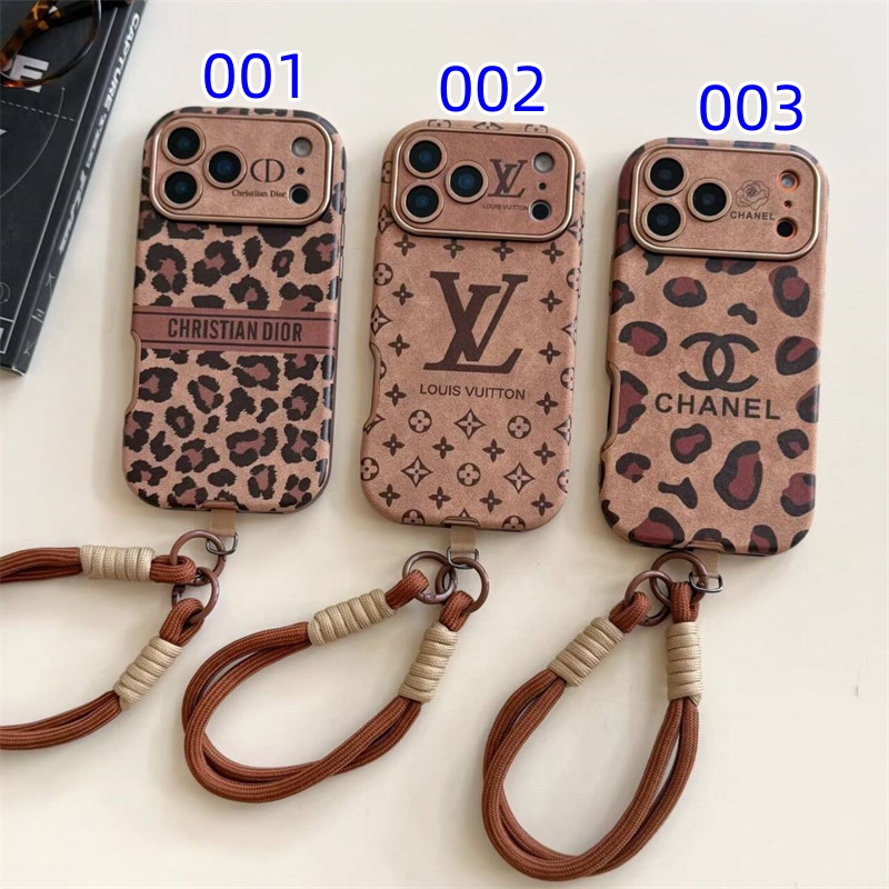 アイフォン17/17pro ケース ハイブランド ディオール スマホケース iphone16/16pro ケース シャネル ヴィトン iphone15/14 ケース ストラップ 付き iphone ケース ヒョウ 柄 ブランド