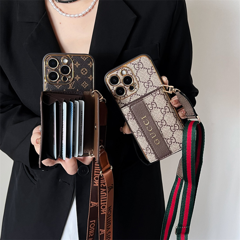 ルイヴィトン iphoneケース 新作 iphone17/17proケース カード 収納 ハイブランド gucci スマホ ショルダー iphone16/16pro max ケース カード ケース 付き スマホケース 肩掛け ブランド