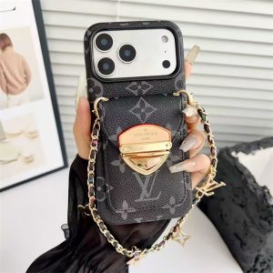 iphone17 ケース ハイ ブランド ルイ ヴィトン スマホケース iphone17pro/16 iphoneケース 背面収納 ブランド ヴィトン デニム iphone15/14promax ケース チェーン付き