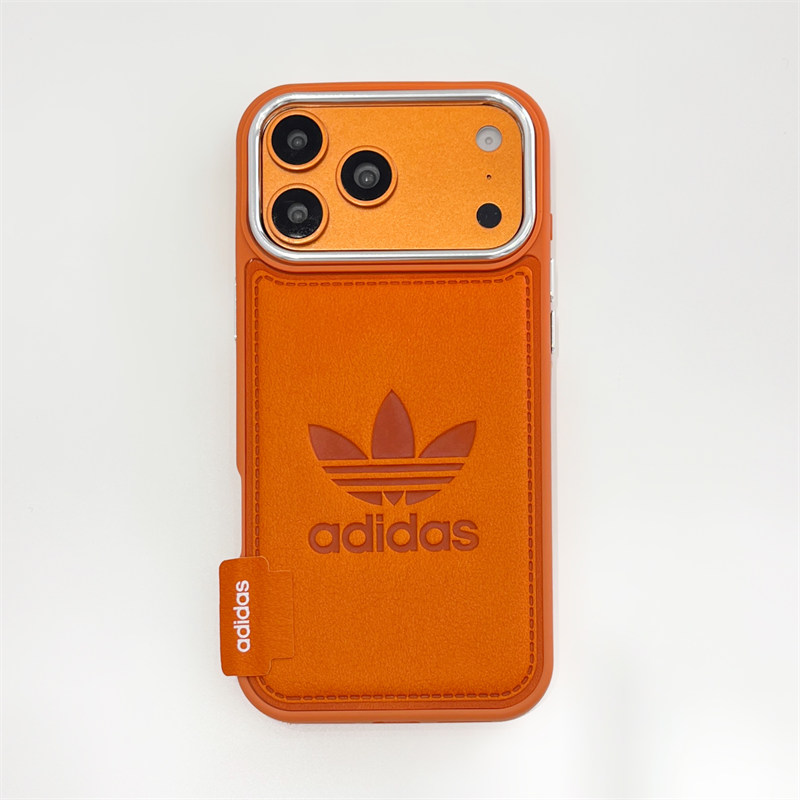 Adidas iphone ケース 17/17pro アディダス スマホケース iPhoneケース お揃い カップル iphoneケース 人気ブランド オレンジ iPhone16/16pro ケース オレンジ おしゃれ
