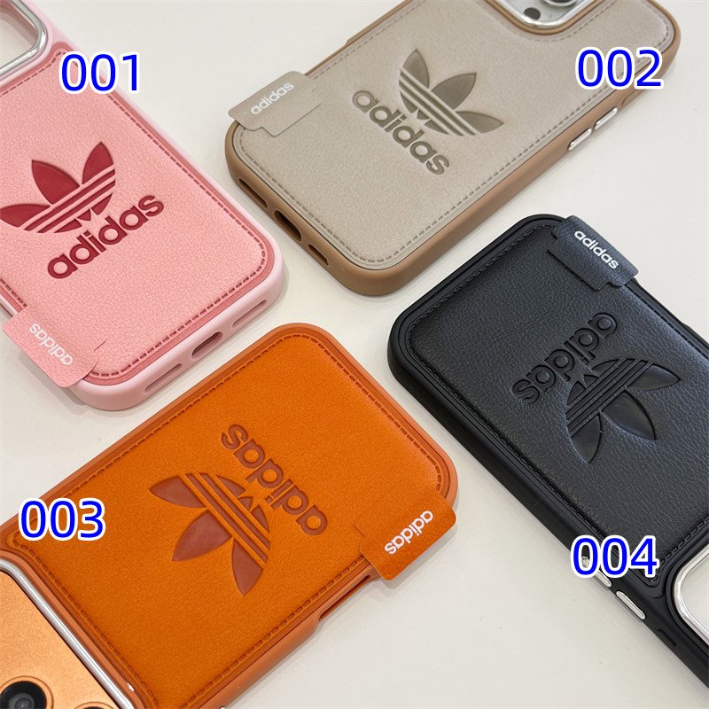 Adidas iphone ケース 17/17pro アディダス スマホケース iPhoneケース お揃い カップル iphoneケース 人気ブランド オレンジ iPhone16/16pro ケース オレンジ おしゃれ