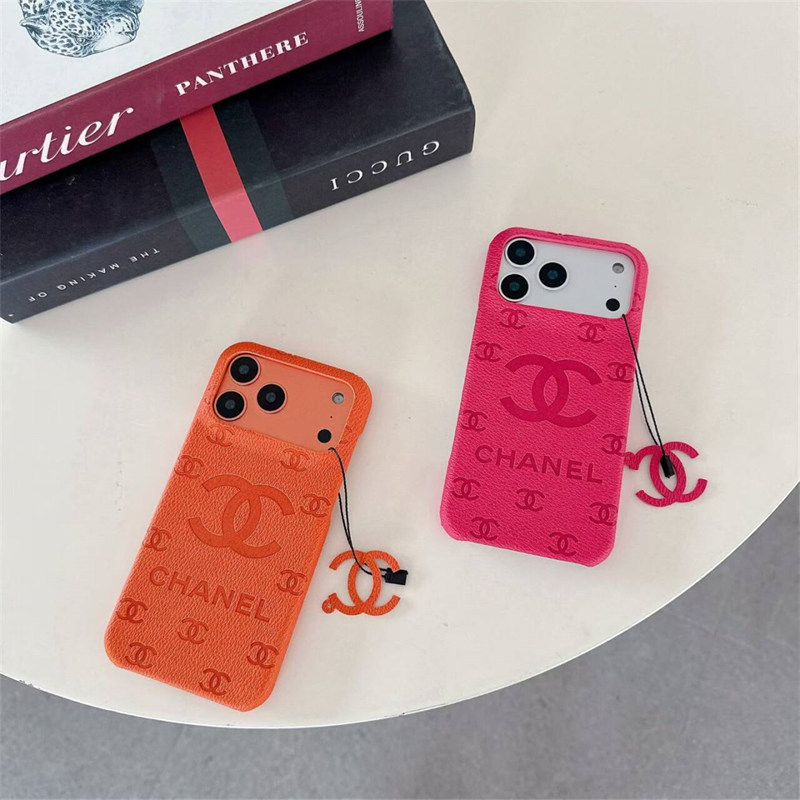 シャネル iphoneケース iphone17/17promax ケース ハイ ブランド chanel スマホケース コピー iphone16/16proケース 人気 女子 オレンジ iphone15/15pro ケース 可愛い