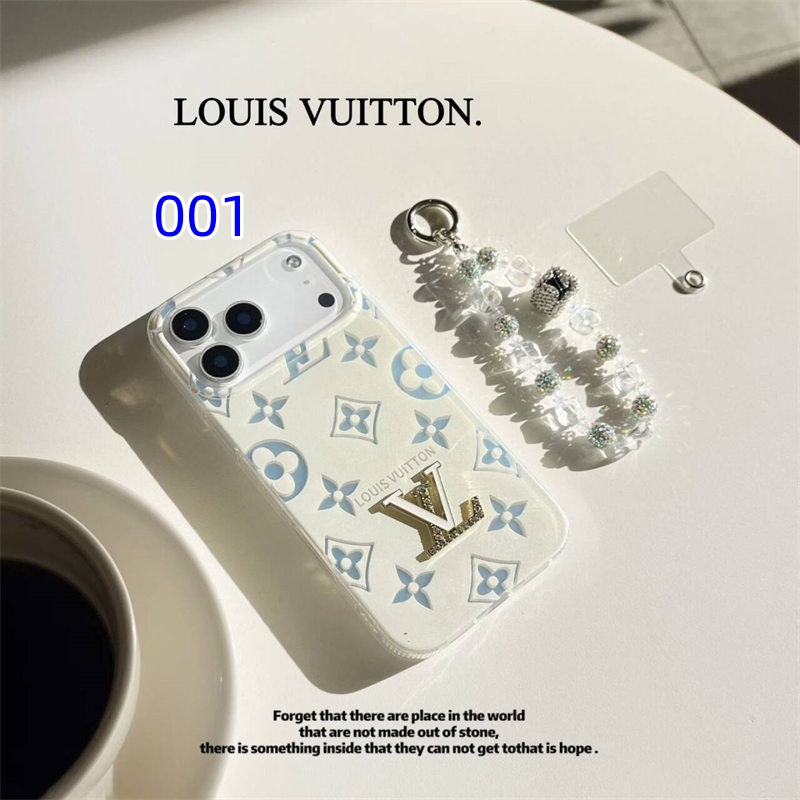 ヴィトン iphone ケース ストラップ付き iphoneケース ブランド ルイ ヴィトン スマホケース 17/17pro ホワイト iphone16/16pro/15ケース 人気女子