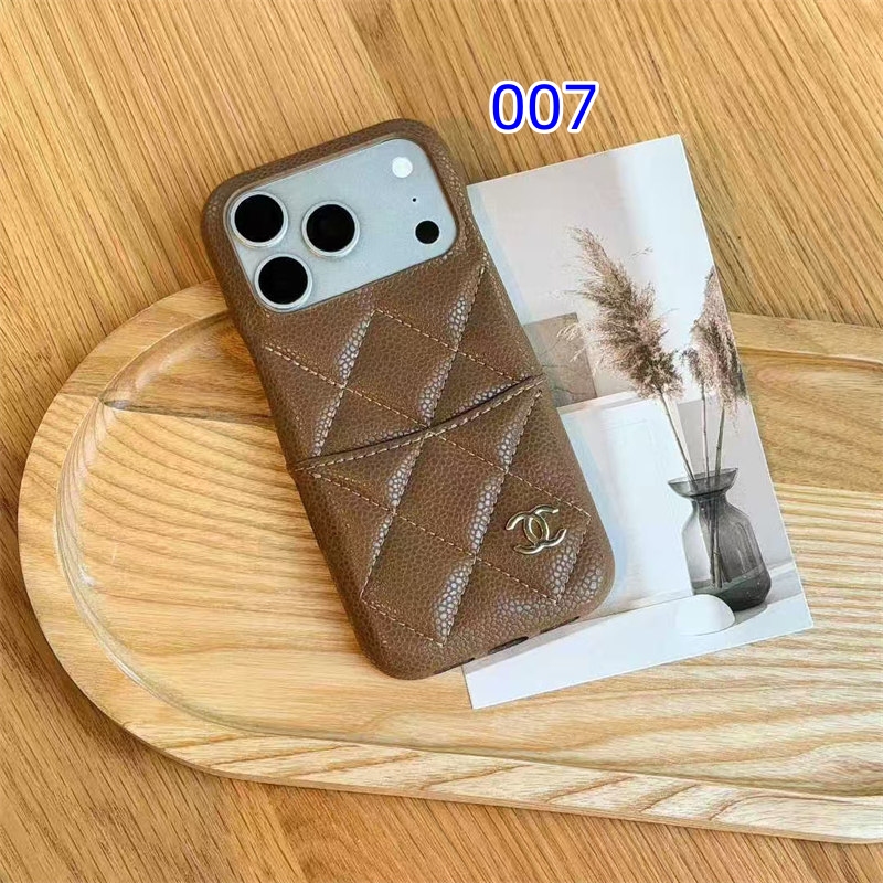 chanel iphone17/17pro ケース カード収納 シャネル キャビア スキン iphone16/16pro max ケース ハイブランド iphone15/14ケース スマホ ケース ブランド 人気 iphoneケース カード収納