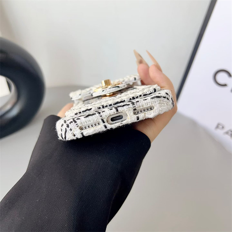 シャネル スマホ ショルダー chanel iphone17/17pro ケース ツイード iphoneケース ハイブランド 女子 iphone16/16pro max ケース ショルダー ブランド 携帯ケース 斜めがけ 背面 収納