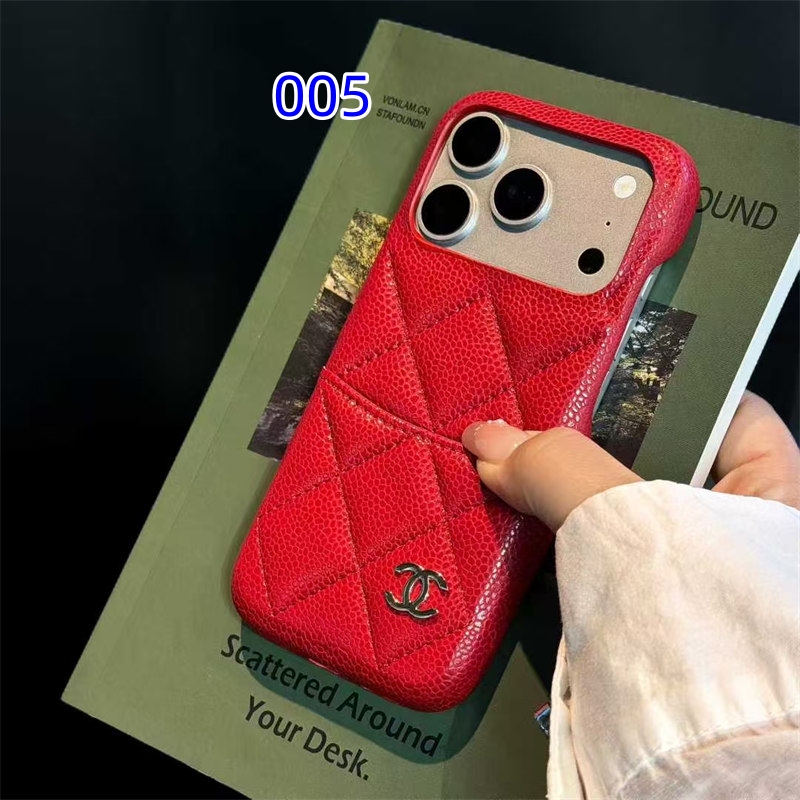 chanel iphone17/17pro ケース カード収納 シャネル キャビア スキン iphone16/16pro max ケース ハイブランド iphone15/14ケース スマホ ケース ブランド 人気 iphoneケース カード収納