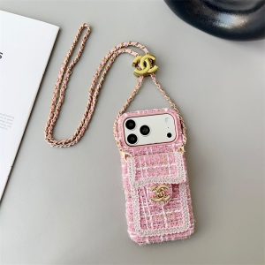 シャネル スマホ ショルダー chanel iphone17/17pro ケース ツイード iphoneケース ハイブランド 女子 iphone16/16pro max ケース ショルダー ブランド 携帯ケース 斜めがけ 背面 収納