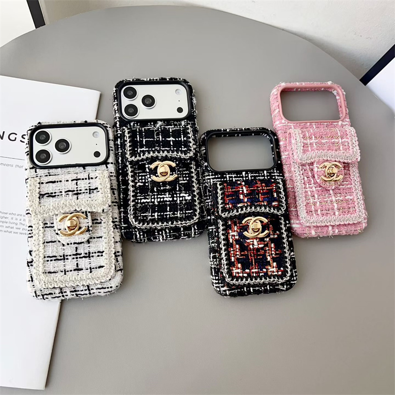 シャネル スマホ ショルダー chanel iphone17/17pro ケース ツイード iphoneケース ハイブランド 女子 iphone16/16pro max ケース ショルダー ブランド 携帯ケース 斜めがけ 背面 収納
