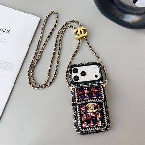 シャネル スマホ ショルダー chanel iphone17/17pro ケース ツイード iphoneケース ハイブランド 女子 iphone16/16pro max ケース ショルダー ブランド 携帯ケース 斜めがけ 背面 収納