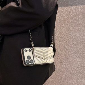 Alternative view of サン ローラン スマホ ショルダー ysl iphone17/17pro ケース iphoneケース 斜めがけ ブランド iphoneケース 背面収納 おしゃれ iphone16/15pro max ケース 人気 ブランド