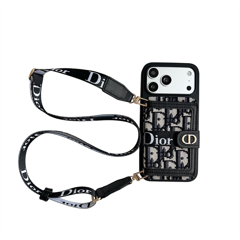 dior スマホ ショルダー iphone17/17pro ケース ディオール カード 入れ 付き iphone16/16promax ケース ブランド iphoneケース 斜めがけ iphone15/15プロケース ハイブランド コピー