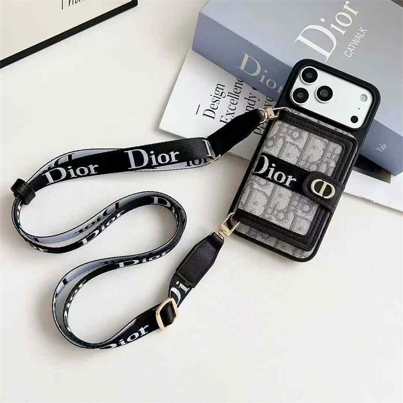 dior スマホ ショルダー iphone17/17pro ケース ディオール カード 入れ 付き iphone16/16promax ケース ブランド iphoneケース 斜めがけ iphone15/15プロケース ハイブランド コピー