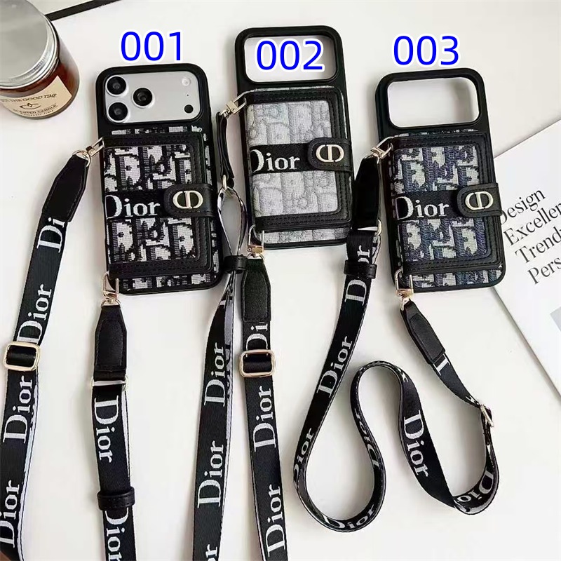 dior スマホ ショルダー iphone17/17pro ケース ディオール カード 入れ 付き iphone16/16promax ケース ブランド iphoneケース 斜めがけ iphone15/15プロケース ハイブランド コピー
