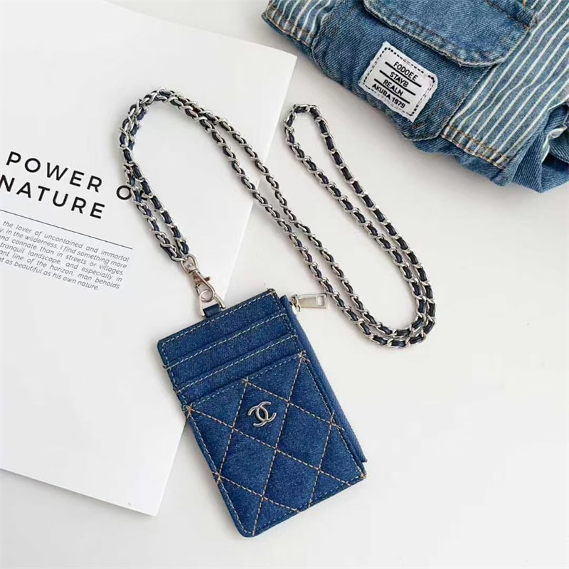 シャネル フラグメント ケース chanel カード ケース チェーン 付き IDカードホルダー ハイブランド レディース パス ケース ブランド 首 掛け 社員 証 ケース かわいい
