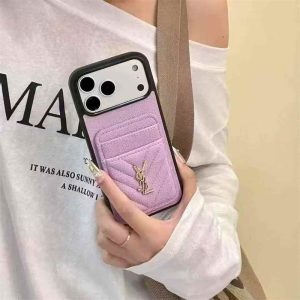 Alternative view of サン ローラン iphone17/17pro ケース yslスマホケース カード収納 iphoneケース 背面収納 ハイブランド iphone16/16pro max ケース 人気 ブランド 女性 40 代 iphoneケース 大人可愛い ブランド