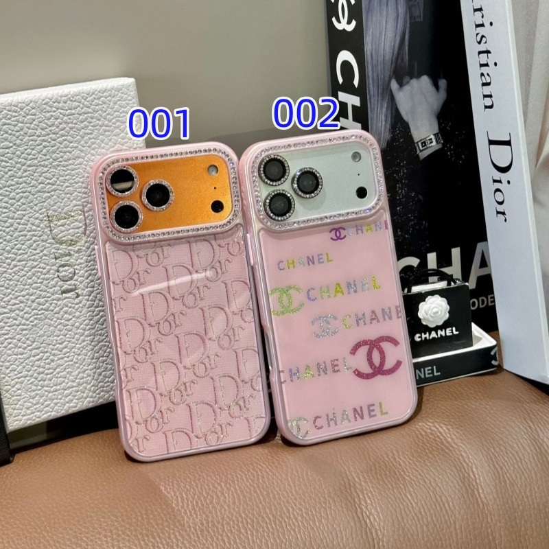 シャネル iphone17/17pro ケース ガラス iphoneケース 人気ブランド 女子 スマホケース chanel iphone16/16promax ケース キラキラ ストーン アイフォン15/15プロケースブランド
