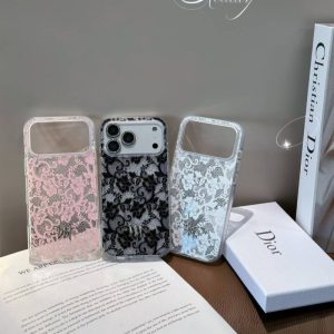 dior iphone ケース レース ディオール アイフォンケース 18プロ iphone17/17pro ケース ブランド レディース ハイブランド iphone16/15proケース カメラ保護リング 付き