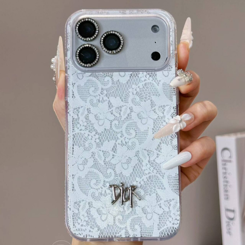 dior iphone ケース レース ディオール アイフォンケース 18プロ iphone17/17pro ケース ブランド レディース ハイブランド iphone16/15proケース カメラ保護リング 付き